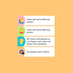 Diskussionsregeln Liste mit Diskussionsregeln